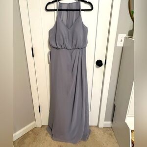 Azazie Patricia Bridesmaid Dress color Fog Size A8 NWT